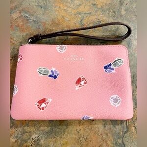 Coach Pink Wristlet with Gemstone Print